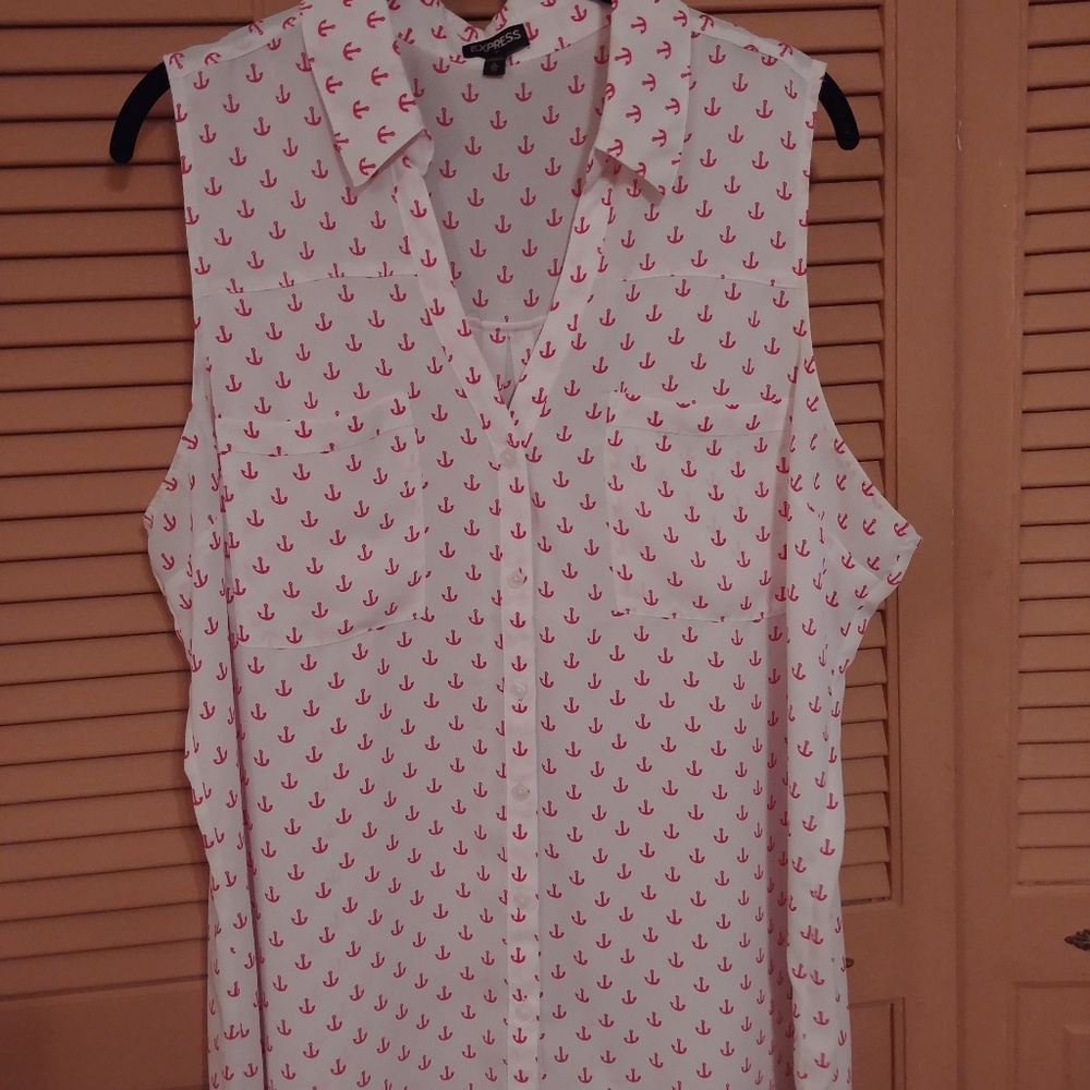 Express sleeveless anchor blouse